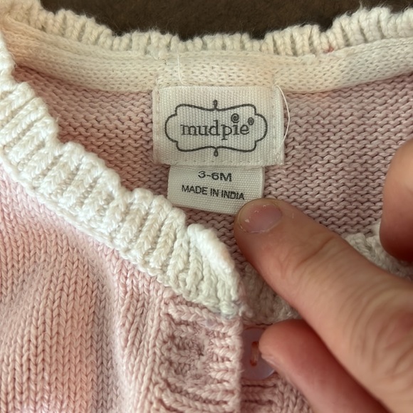 Mudpie holiday sweater and bib with reindeer appliqués - Picture 3 of 5